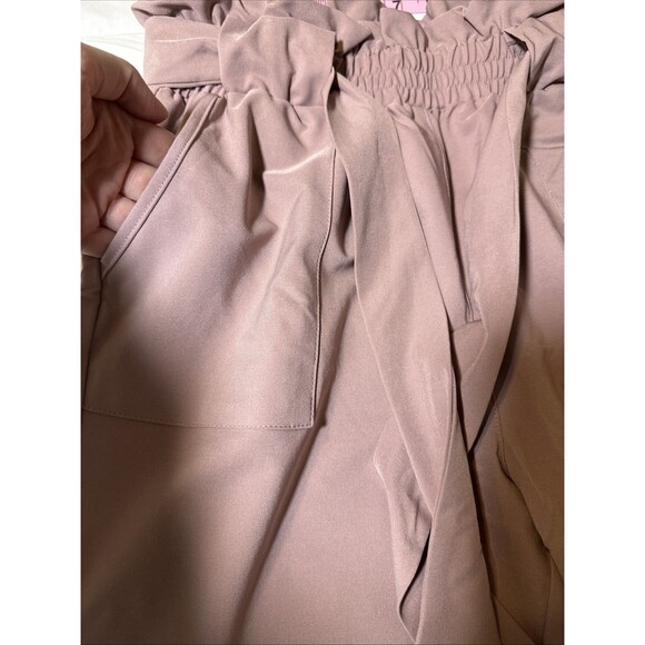 Grace Karin High Elastic Waist Tie Belted Pencil Paper Bag Trouser Purple Medium - Picture 8 of 11